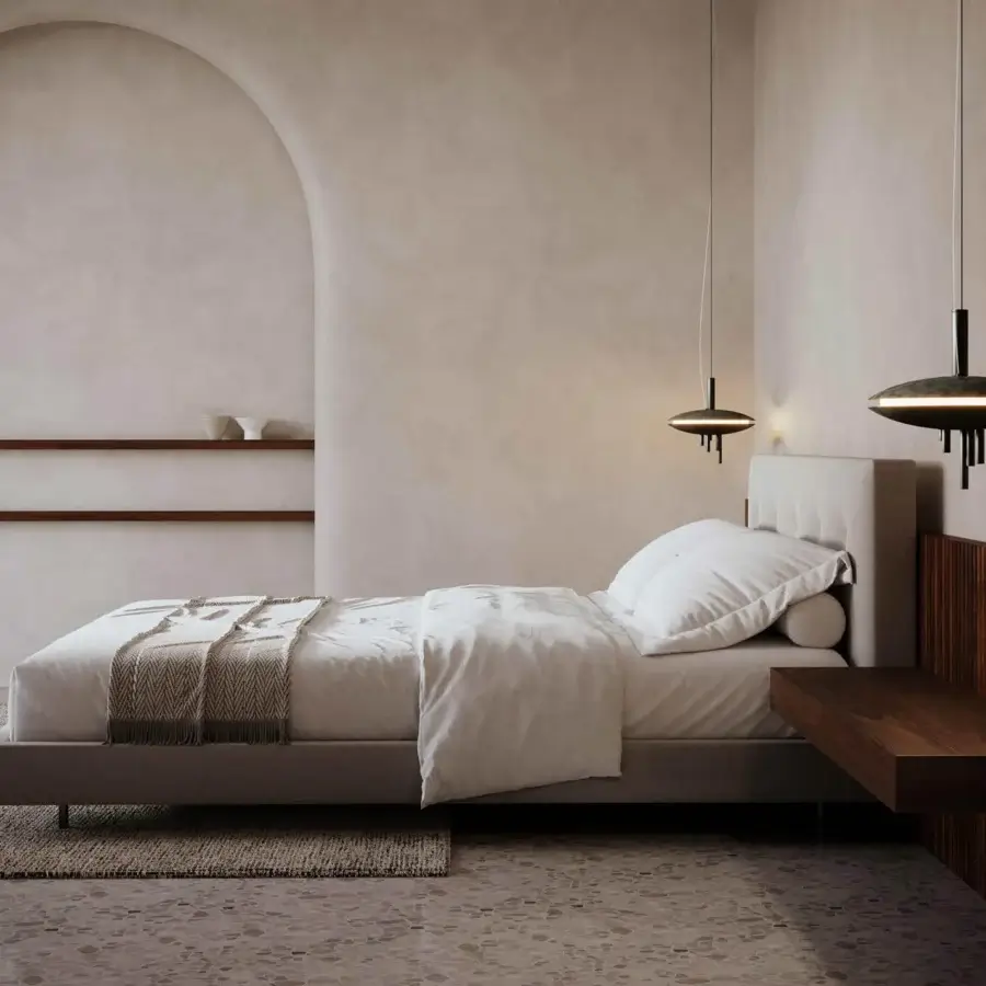Distinguished Stillux Orbital suspension lamp with a refined hammered metal structure and warm light emission