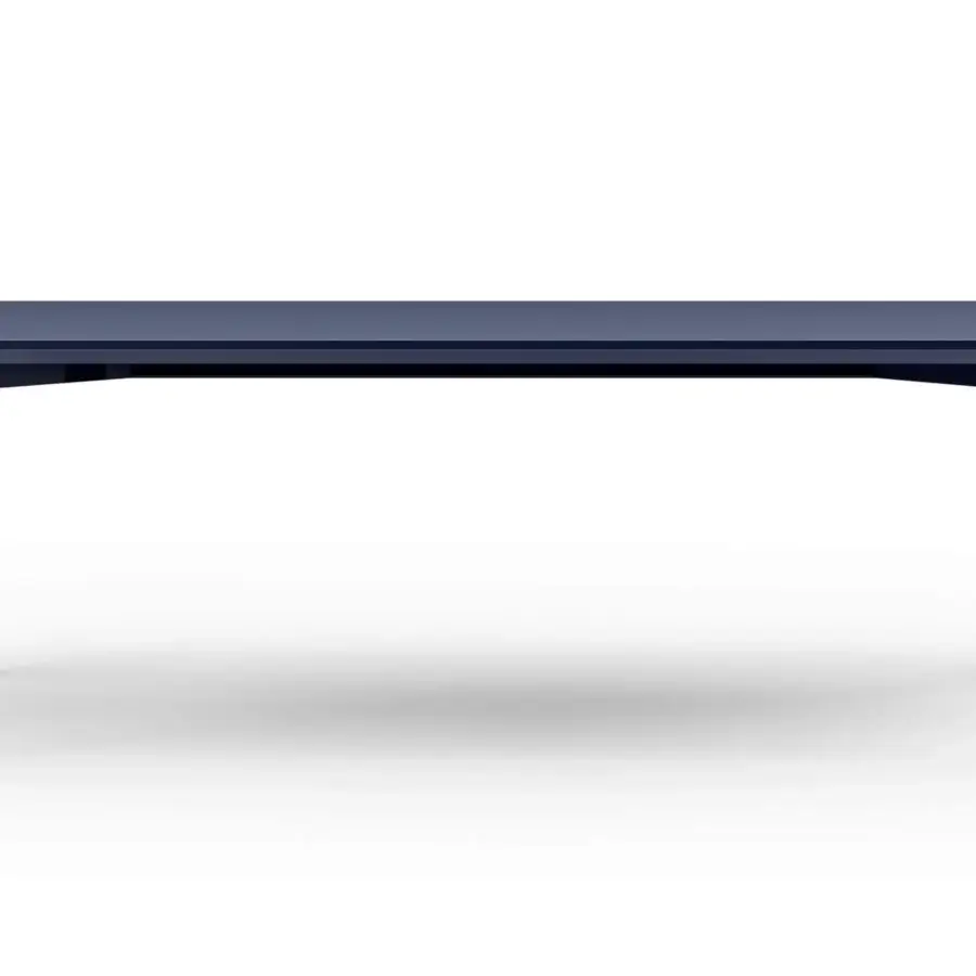 Distinguished Turri Zenit table with rounded corners, glossy lacquered metal and wood shells in a striking dark blue finish