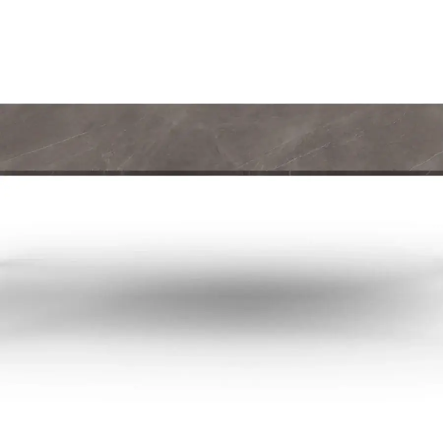 Superior Turri Zenit table with dark gray marble top and glossy lacquered metal with wood structure