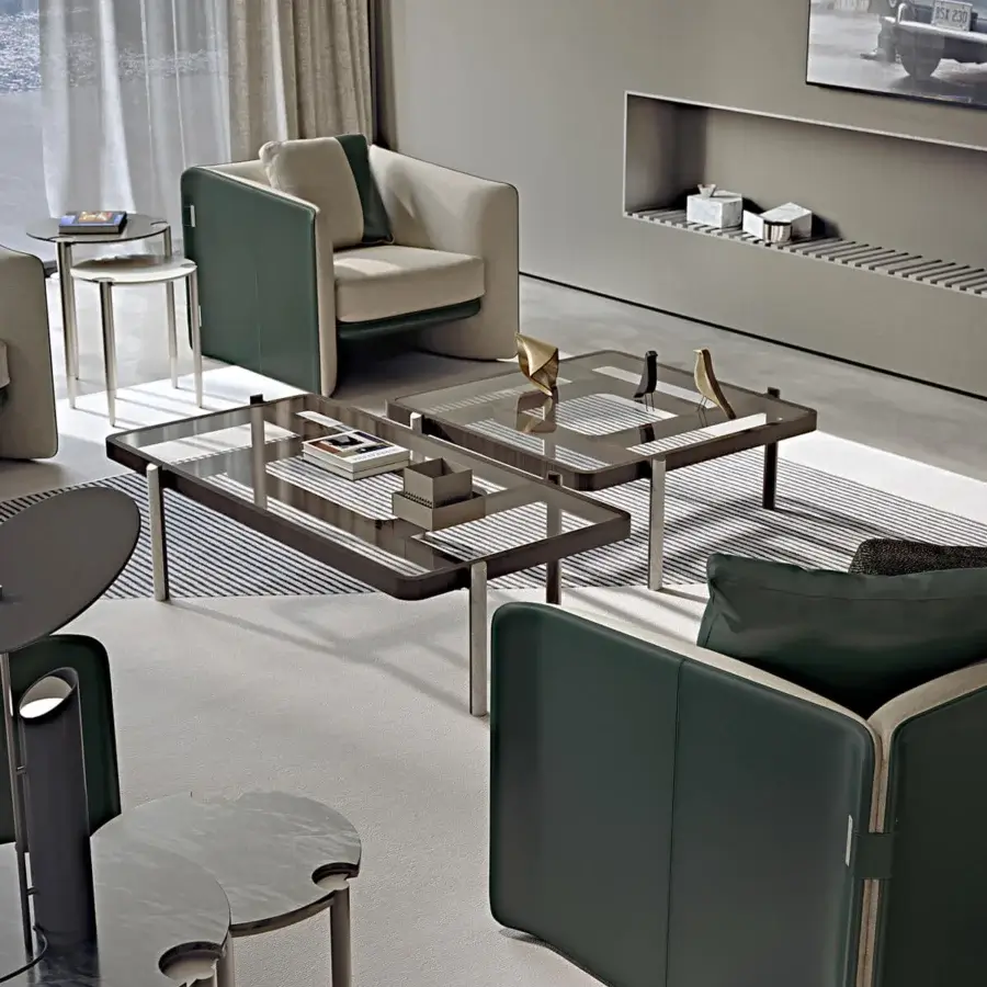 Superior Turri Zenit rug presents a refined design hand-knotted in Italy with alternating white and dark gray wool stripes