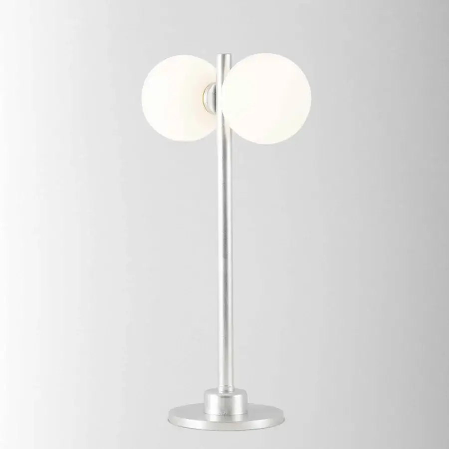 Distinguished Stillux Balloons wall lamp with connected matt white glass spheres and sleek matte silver metal stem