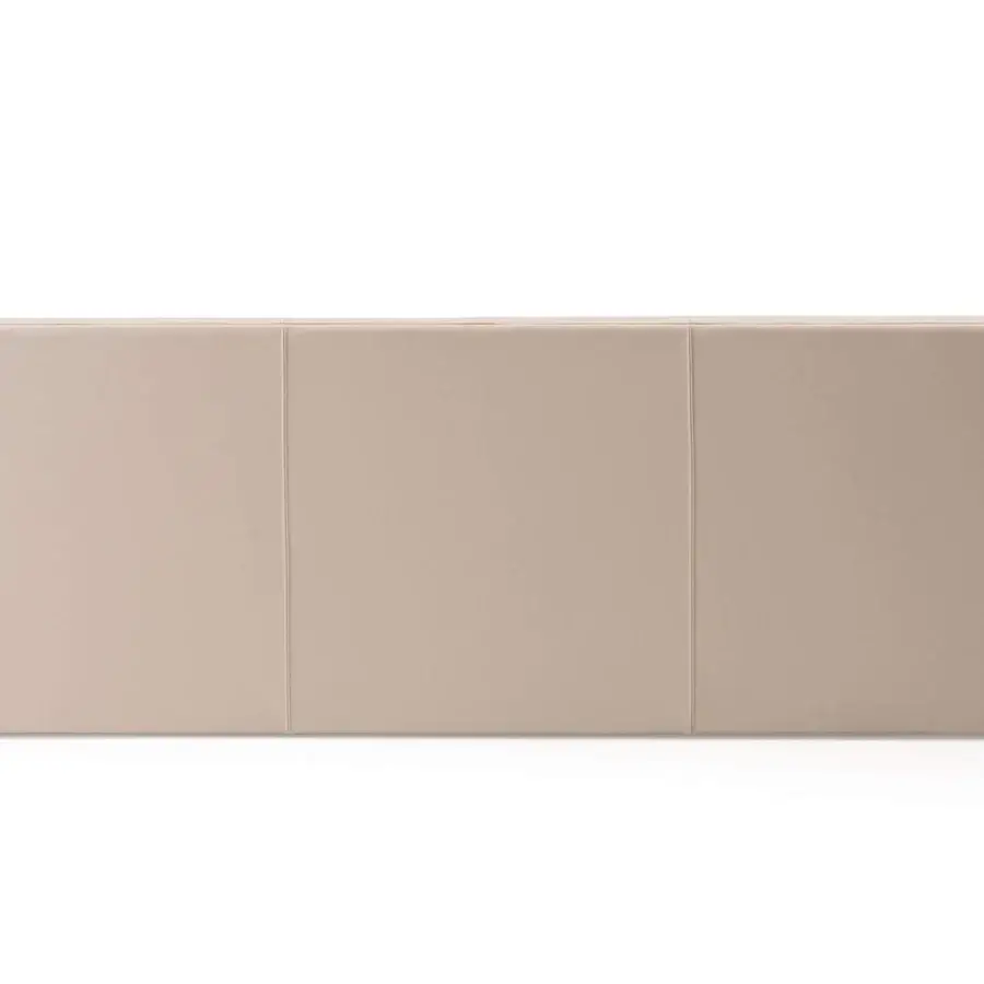 Exclusive Turri Blossom sofa with light beige textile upholstery, parabolic arches and smooth matte finish