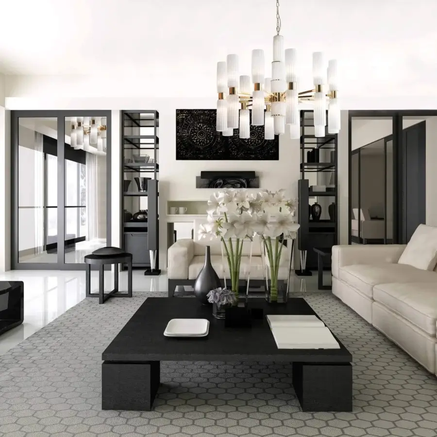 Elegant Stillux Lighting Lab ceiling lamp with translucent glass diffusers and metallic accents crafted in Italy