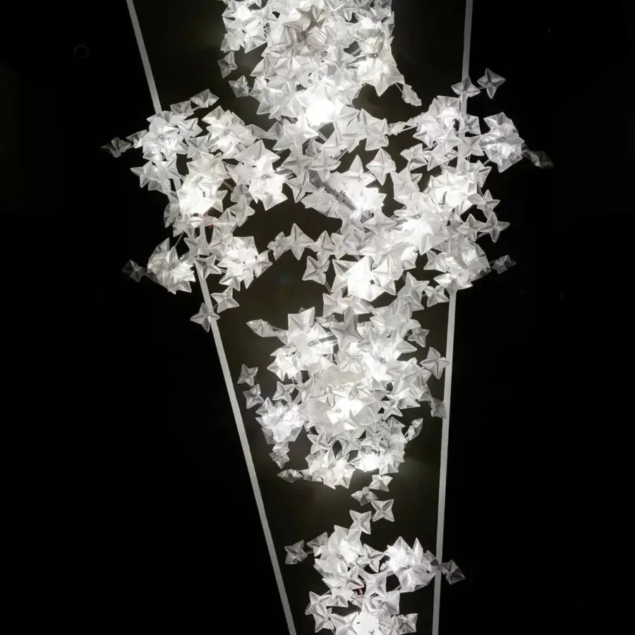 Exceptional Slamp Hanami suspension lamp built with white Lentiflex® and a painted steel polycarbonate frame