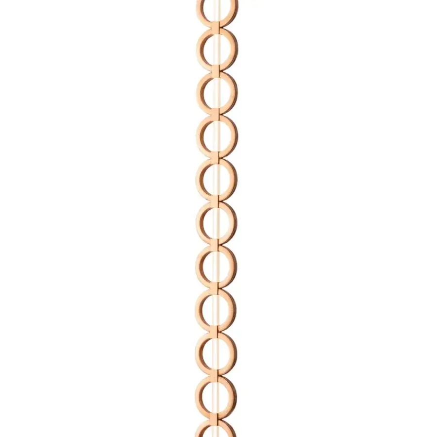 Exceptional Stillux Chain floor lamp with interconnected metal rings and frosted pyrex glass diffuser built in warm-toned metal