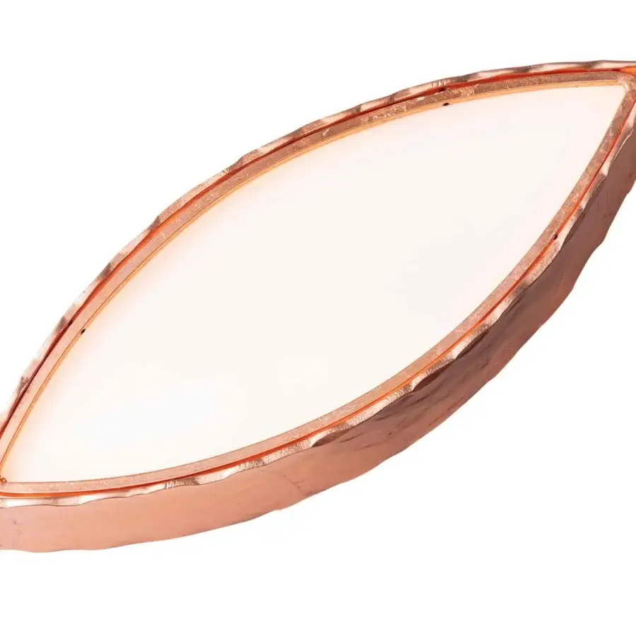 Superior Stillux Leaves wall lamp crafted in copper tone hammered metal with smooth white glass diffuser