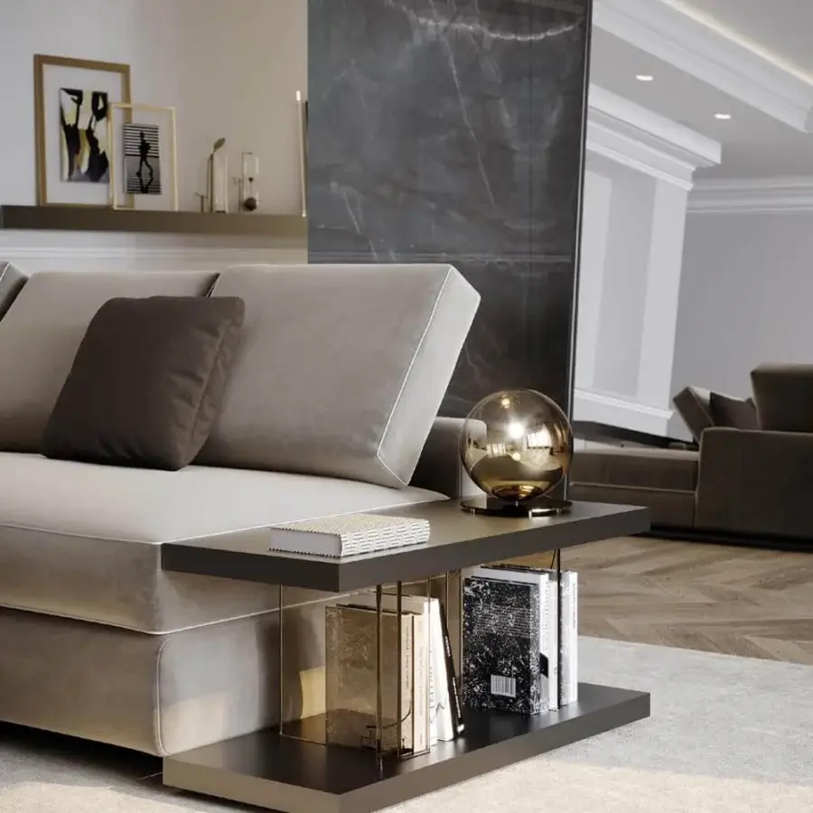 Exceptional Reflex Bulles XL table lamp with metallic support and spherical glass diffuser in glossy golden tones