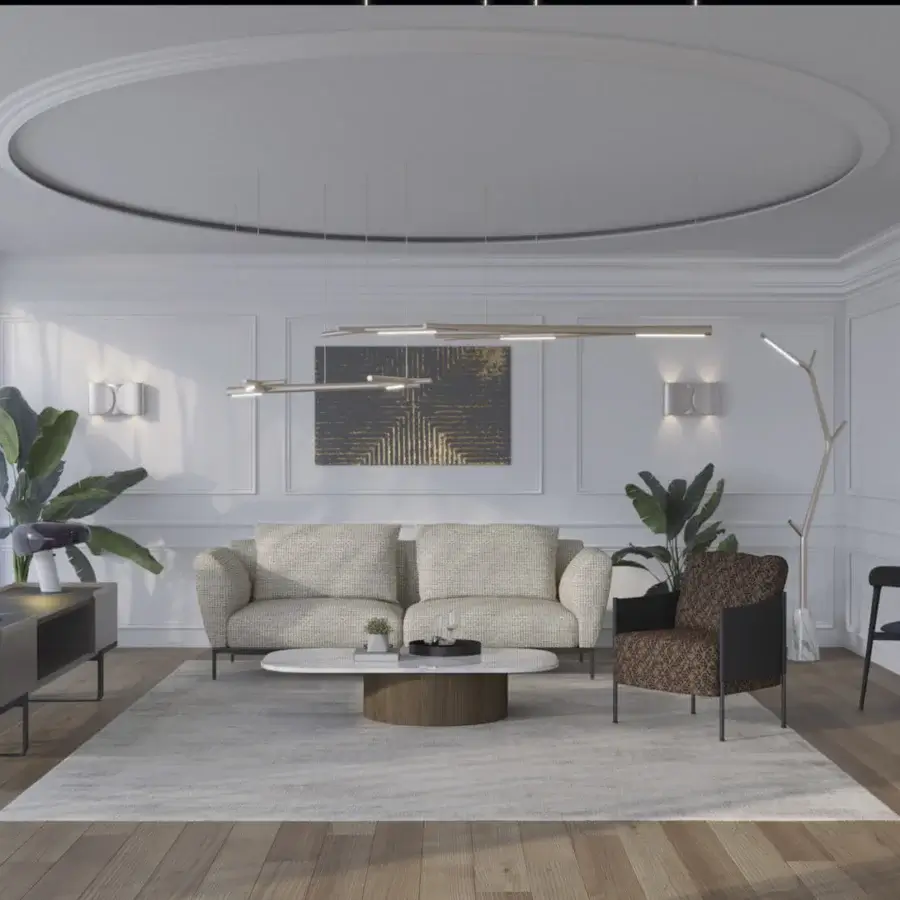 Elegant Horm Aira suspension lamp with a linear design crafted in light metallic gray and gold painted brass frame