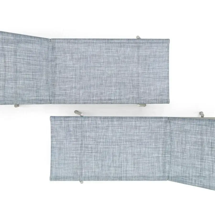 Captivating Varaschin Bahia lounger with powder-coated aluminum and light bluish-gray woven VAR#TEX fabric