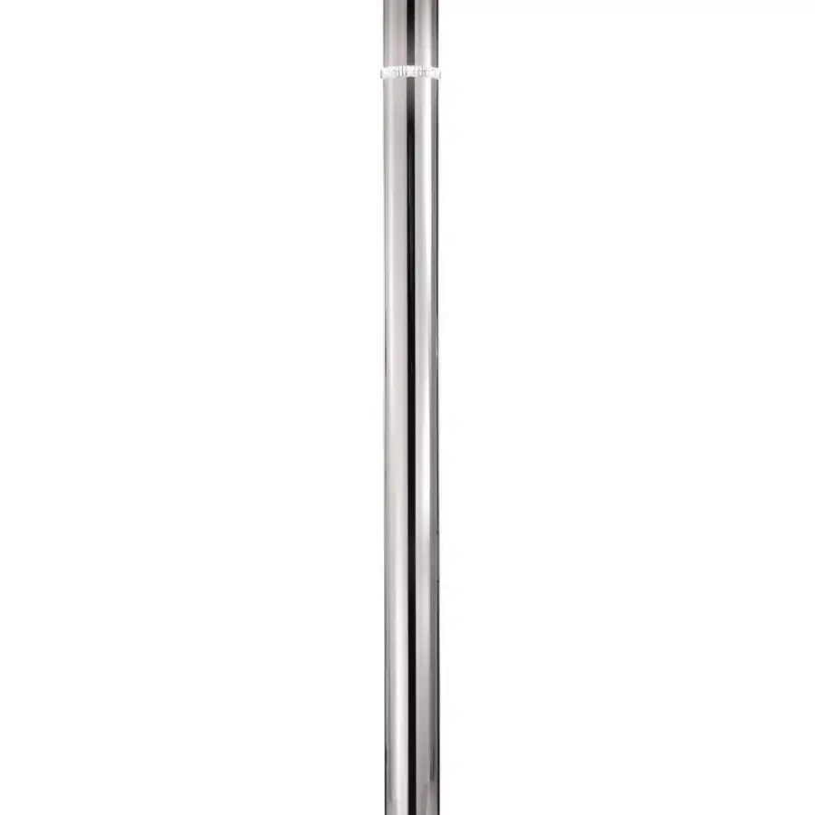 Elegant Stillux Shape floor lamp exhibits a tubular metal structure with a glossy silver finish and pure crystal lighting ring