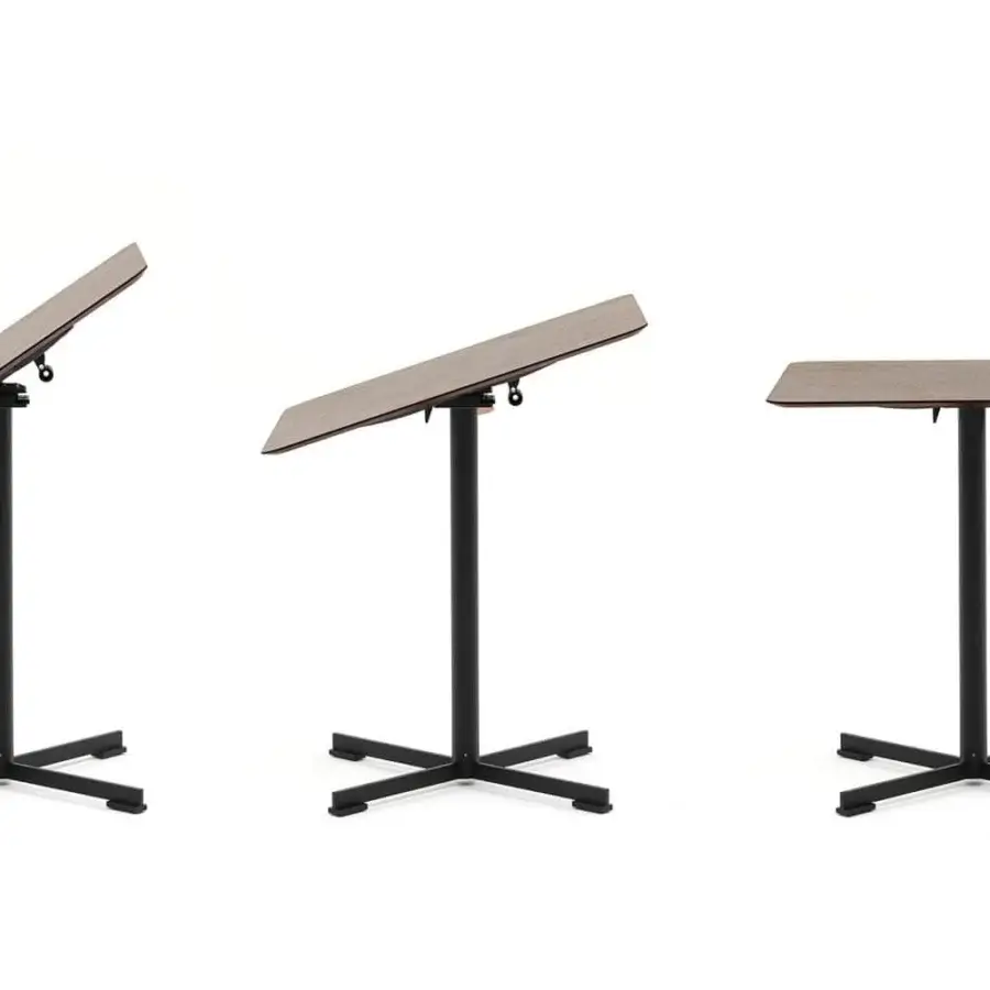 Exceptional Varaschin Summer Set bistrot table with bush-hammered ceramic top and black powder-coated steel base crafted for marine environments