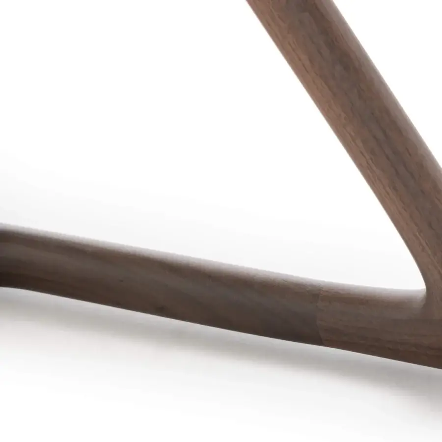 Exceptional Turri Harp Lounge Chair with a solid walnut wood base and captivating Y-shaped leg design in a matte finish