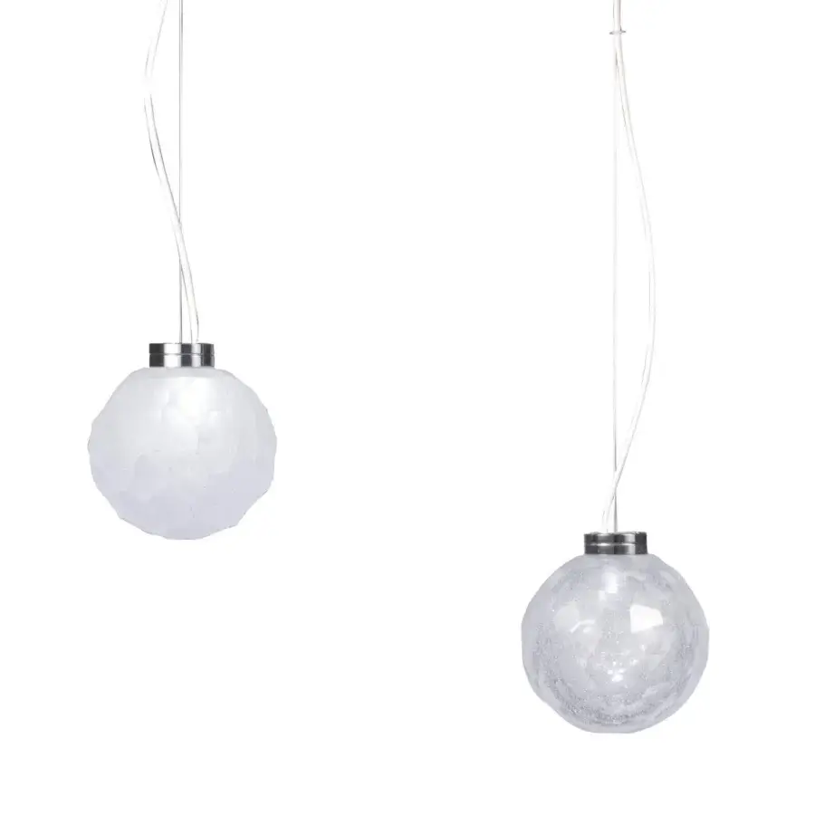 Captivating Stillux The Light suspension lamp with a transparent faceted raw ice effect Certified Lead Crystal diffuser