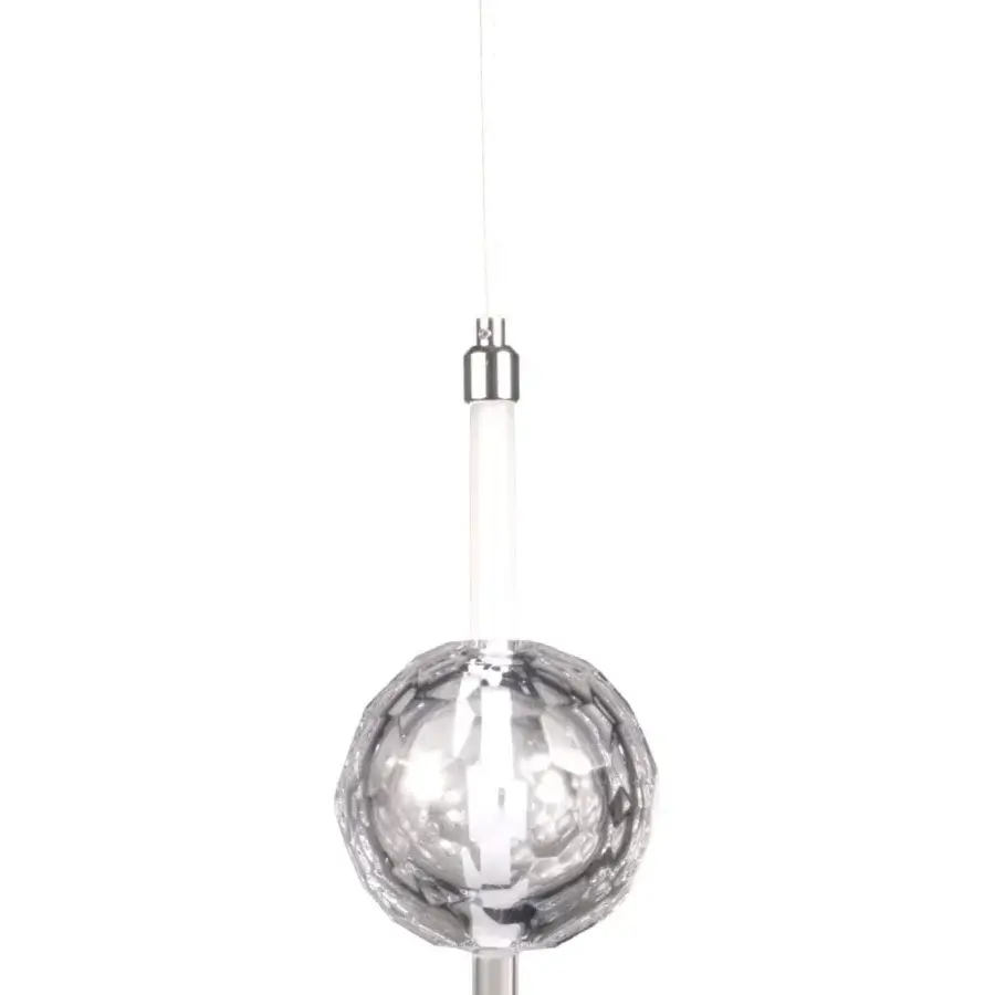 Distinguished Stillux The Light suspension lamp crafted in lead crystal with diamond effect and sleek chrome metal hardware