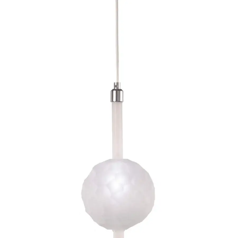 Exceptional Stillux The Light suspension lamp crafted in lead crystal with raw ice effect and chrome metal frame