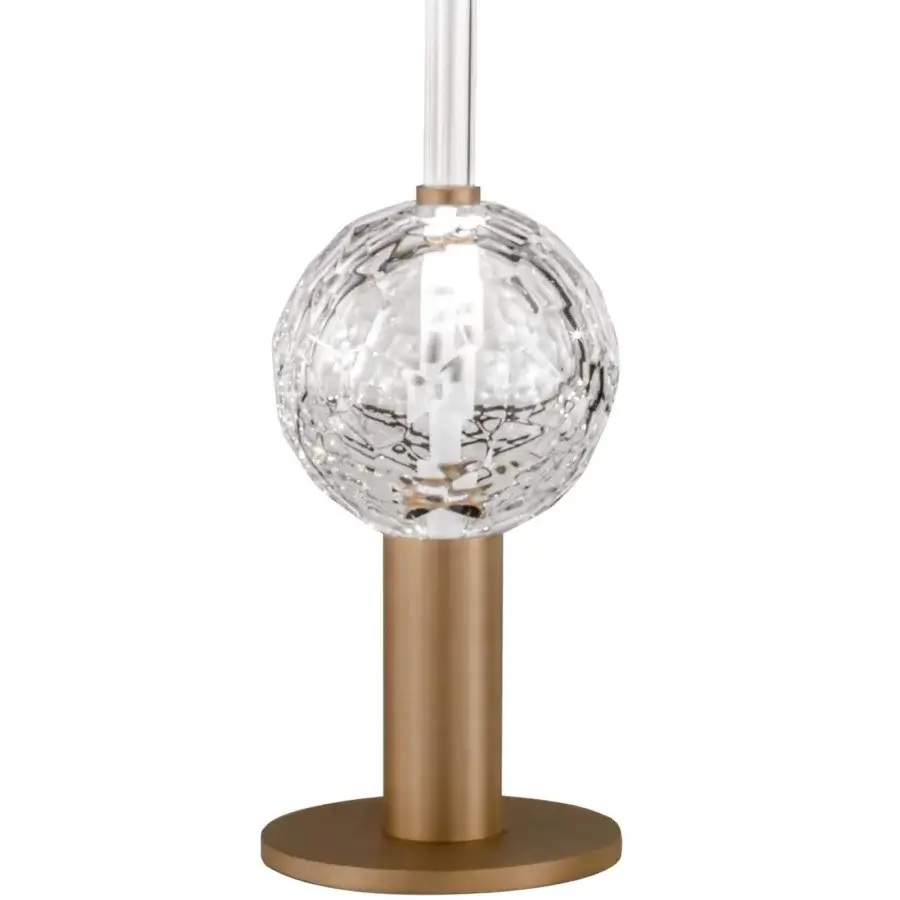 Superior Stillux The Light Table Lamp with faceted Certified Lead Crystal diffuser and cylindrical metal stand in bronze or gold tone