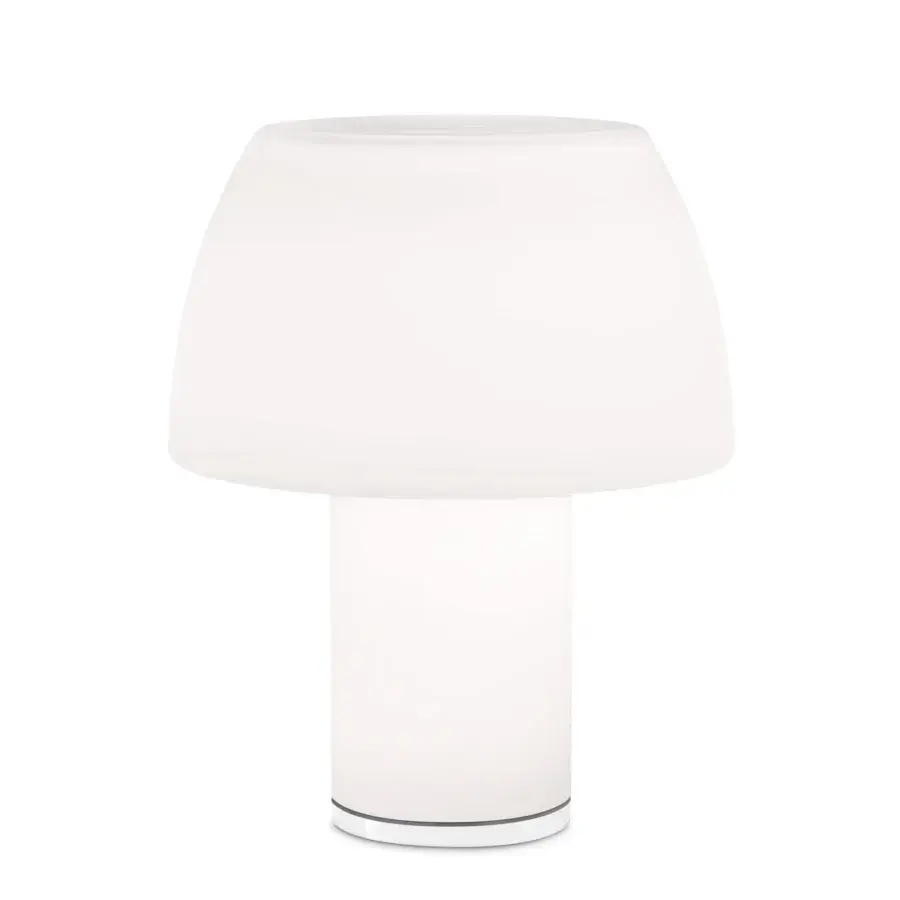 Distinguished Nemo Lorosae lamp in translucent glass with a white matte finish and subtle dark grey base trim