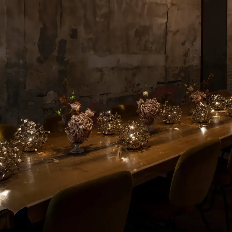 Superior Terzani Argent Mon Bijou lamp built in Italy with a golden spherical body and reflective stainless steel discs