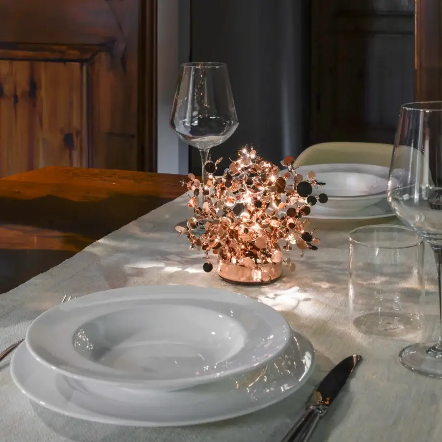 Superior Terzani Argent Mon Bijou lamp handmade in Italy with stainless steel and warm copper toned finish