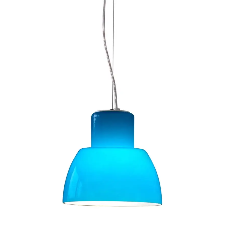 Distinguished Nemo Lighting Lorosae suspension lamp in translucent glass with vibrant blue gradient finish