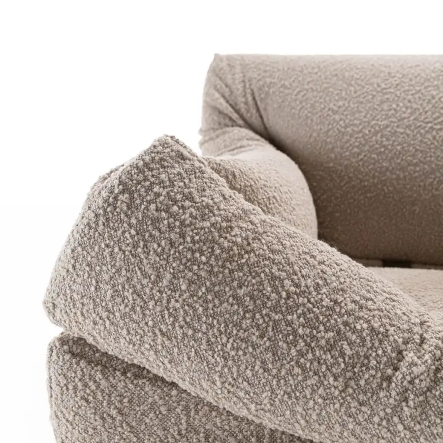 Exceptional Dror Horm Mass Pressure lounge chair built with tubular metal and plush, textured boucle fabric