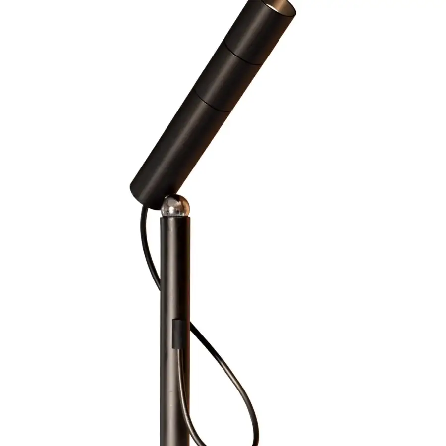 Elegant Nemo Lighting floor lamp with a cylindrical silhouette in matte dark metal and adjustable optics
