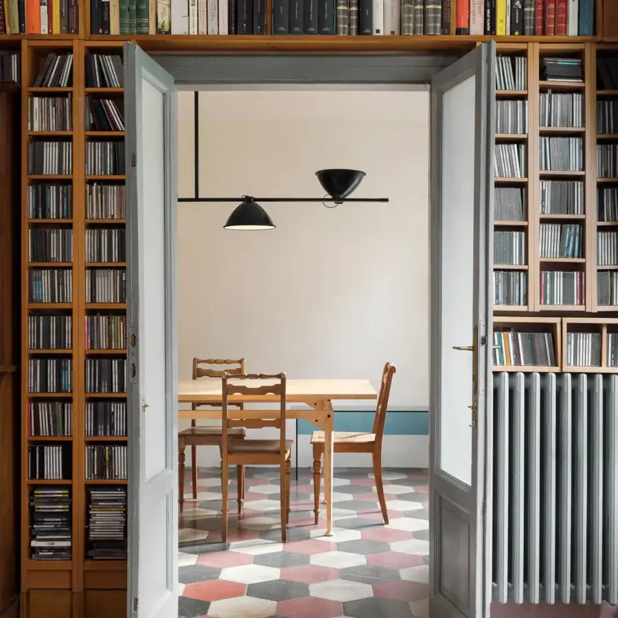 Exceptional Nemo Lighting LBB01 suspension lamp with linear support built in black painted aluminum and geometric diffusers