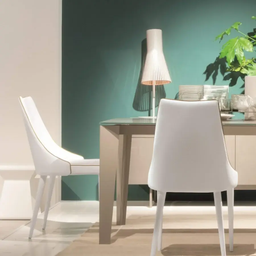 Distinguished Bontempi Clara chair with pristine white upholstery and frame accented by delicate gold piping