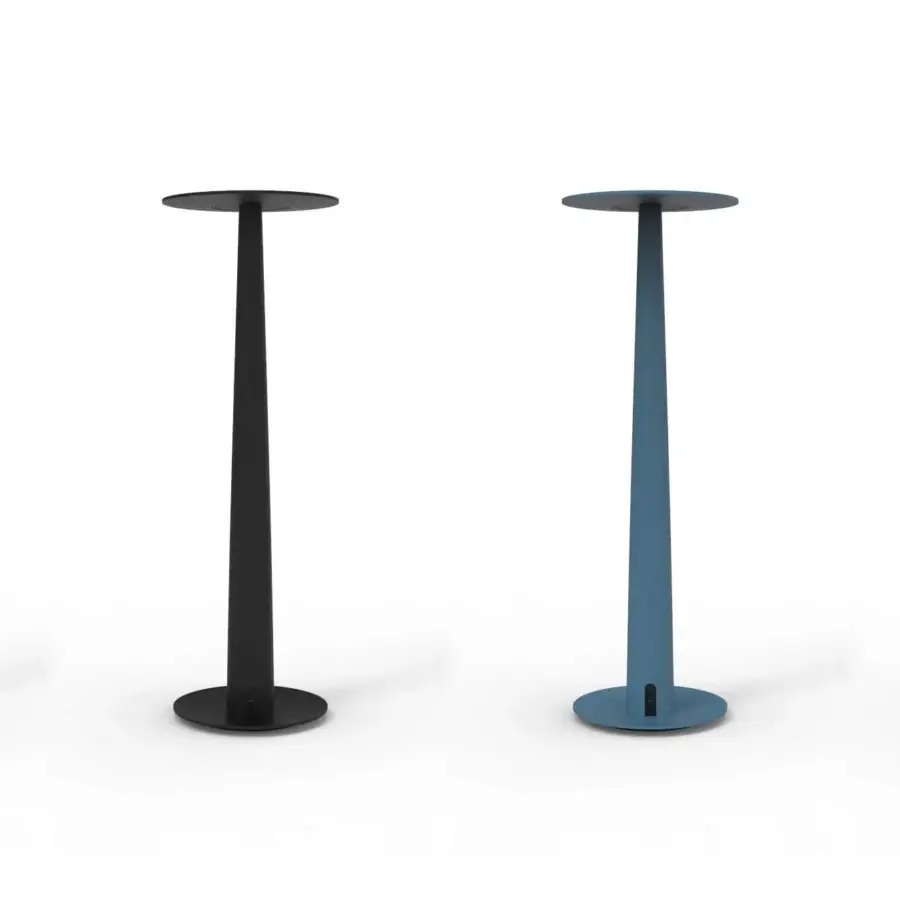Distinctive Nemo Portofino table lamp crafted in matte green aluminum with a slender cylindrical body