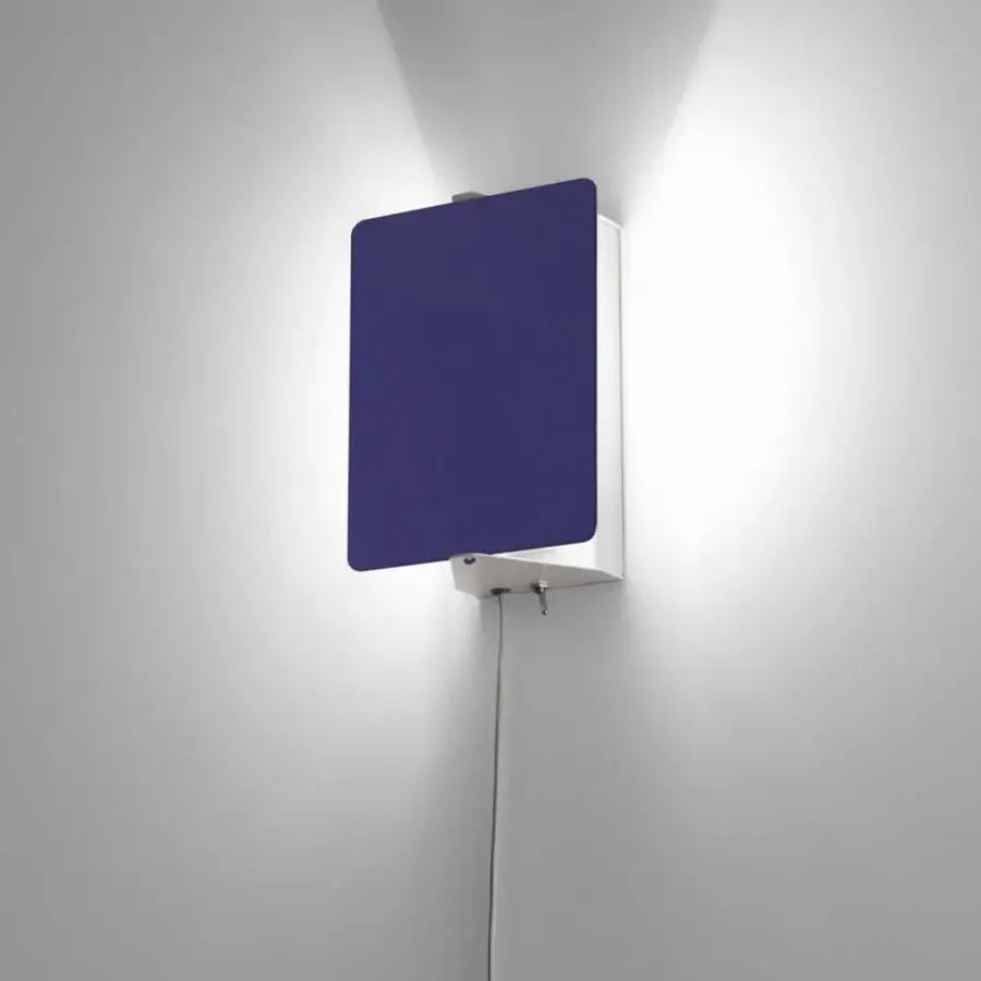 Exceptional Nemo Lighting Applique à Volet Pivotant wall lamp in adjustable aluminum with white metal and deep blue matte finish
