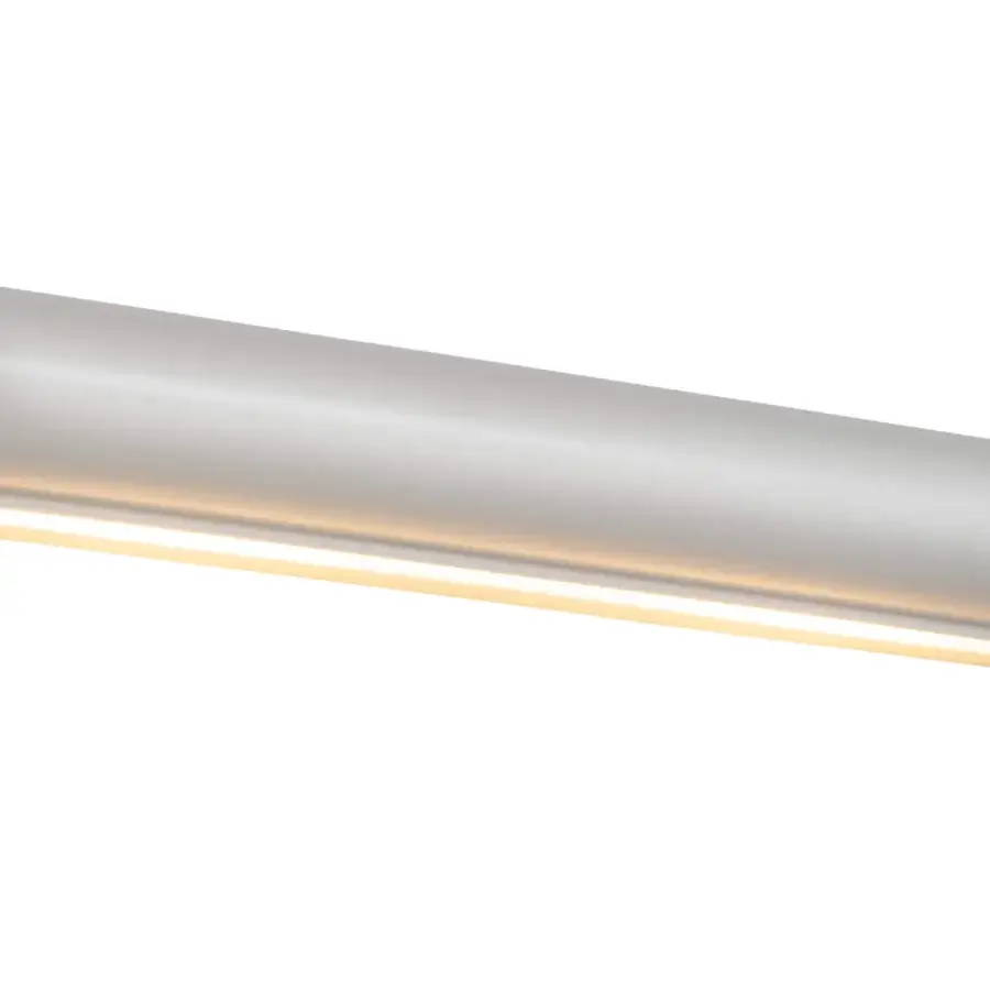 Distinguished Nemo Lighting Applique Cylindrique Longue wall lamp crafted in light gray metal with a smooth matte finish