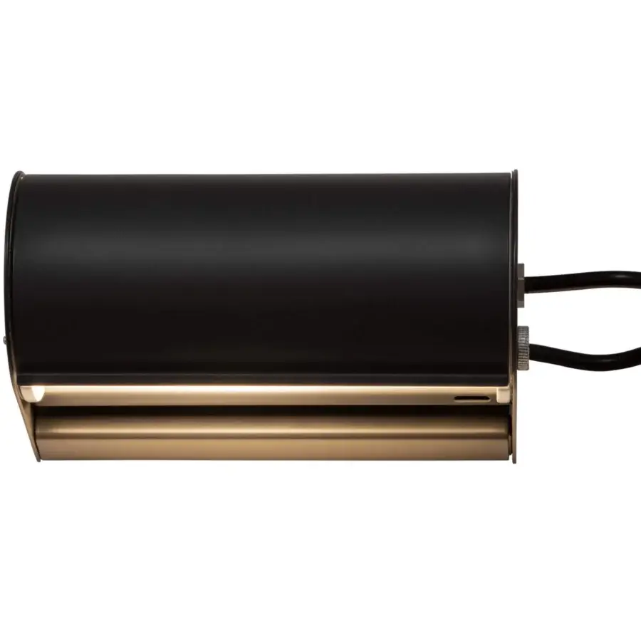 Distinguished Nemo Lighting Applique Cylindrique Petite wall lamp in matte black metal with pivoting shade emitting golden light