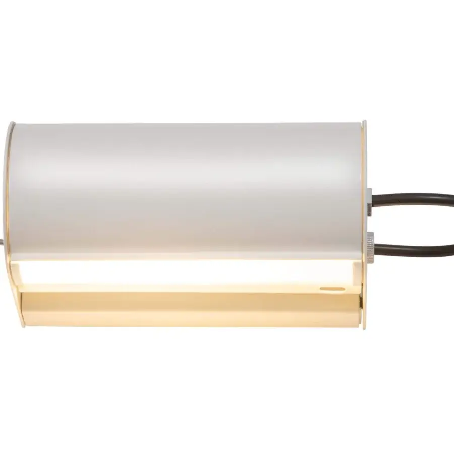 Superior Nemo Lighting Applique Cylindrique Petite wall lamp in light off-white metal with a smooth finish and adjustable dark brown handle