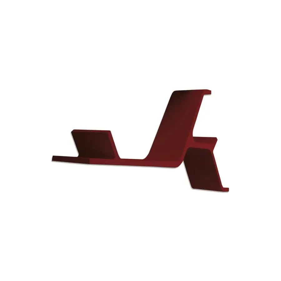 Innovative Horm Sinapsi shelf, a modular accent crafted in maroon lacquered-polyurethane with angular geometry