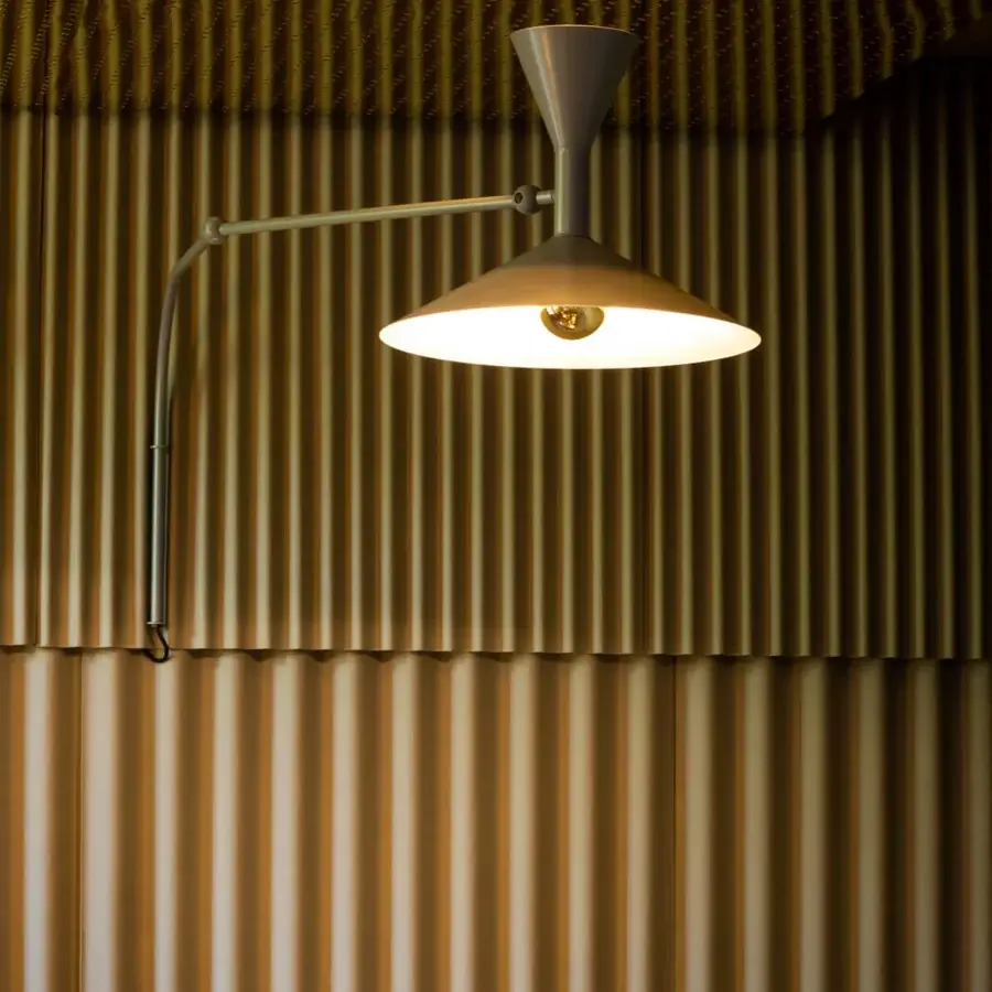 Superior Nemo Lighting Lampe de Marseille wall lamp in light gray metal with adjustable articulated arm and matte finish