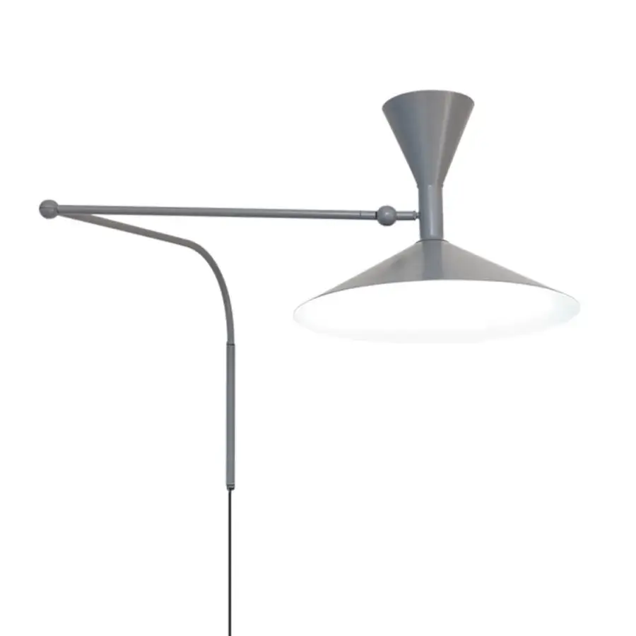 Superior Nemo Lighting Lampe de Marseille wall lamp with geometric form and adjustable arm in matte gray