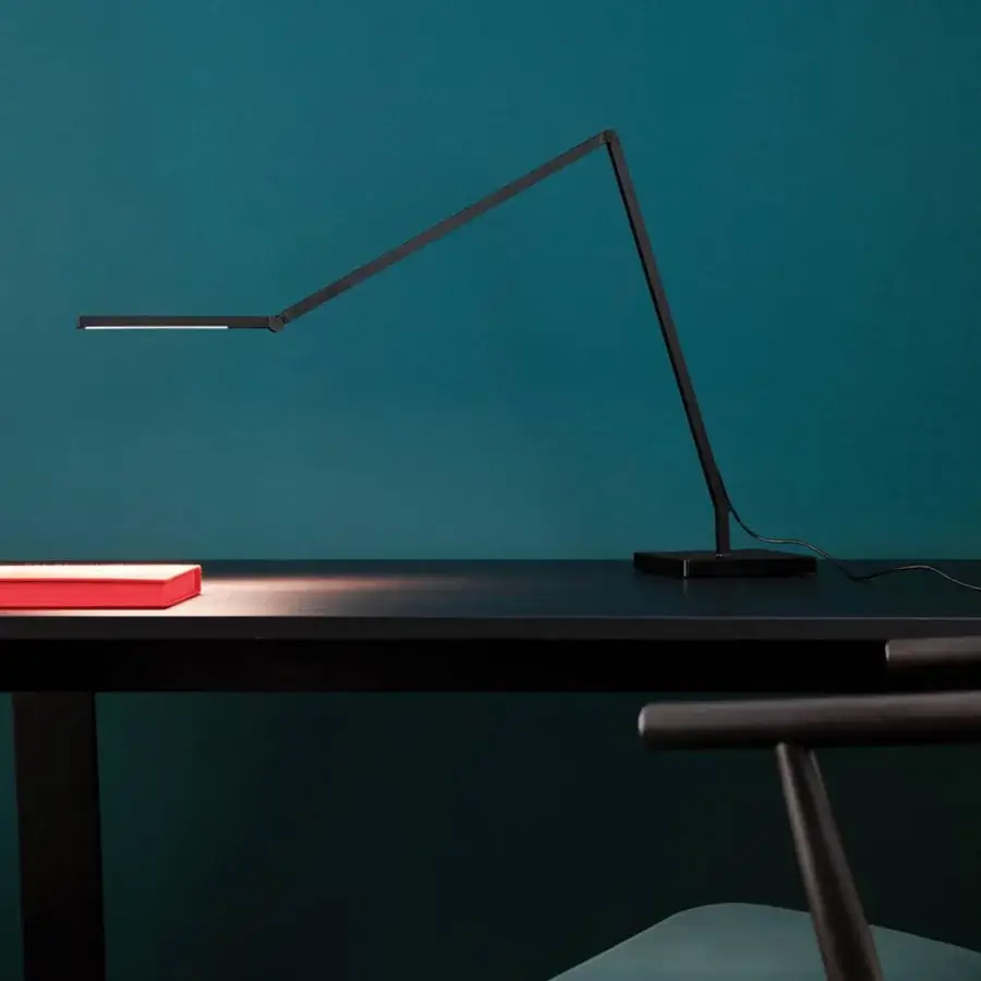 Elegant Nemo Lighting Untitled Linear lamp in sleek black metal with matte finish delivers focused light through a linear structure