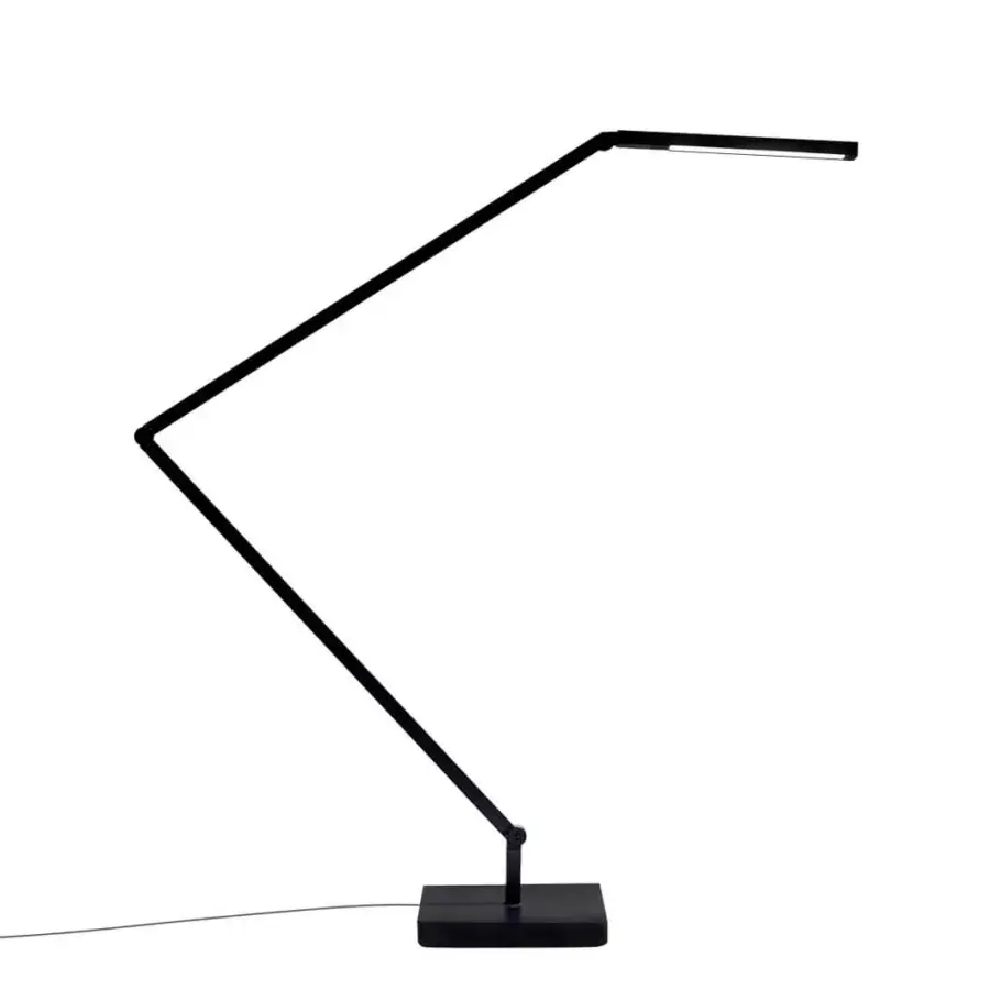 Distinguished Nemo Lighting Untitled Linear lamp in matte black metal crafted with linear optics and flexible joints