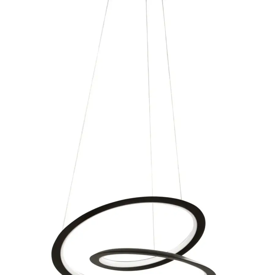Elegant Nemo Kepler suspension lamp crafted in matte black painted extruded aluminum with opaque technopolymer diffuser