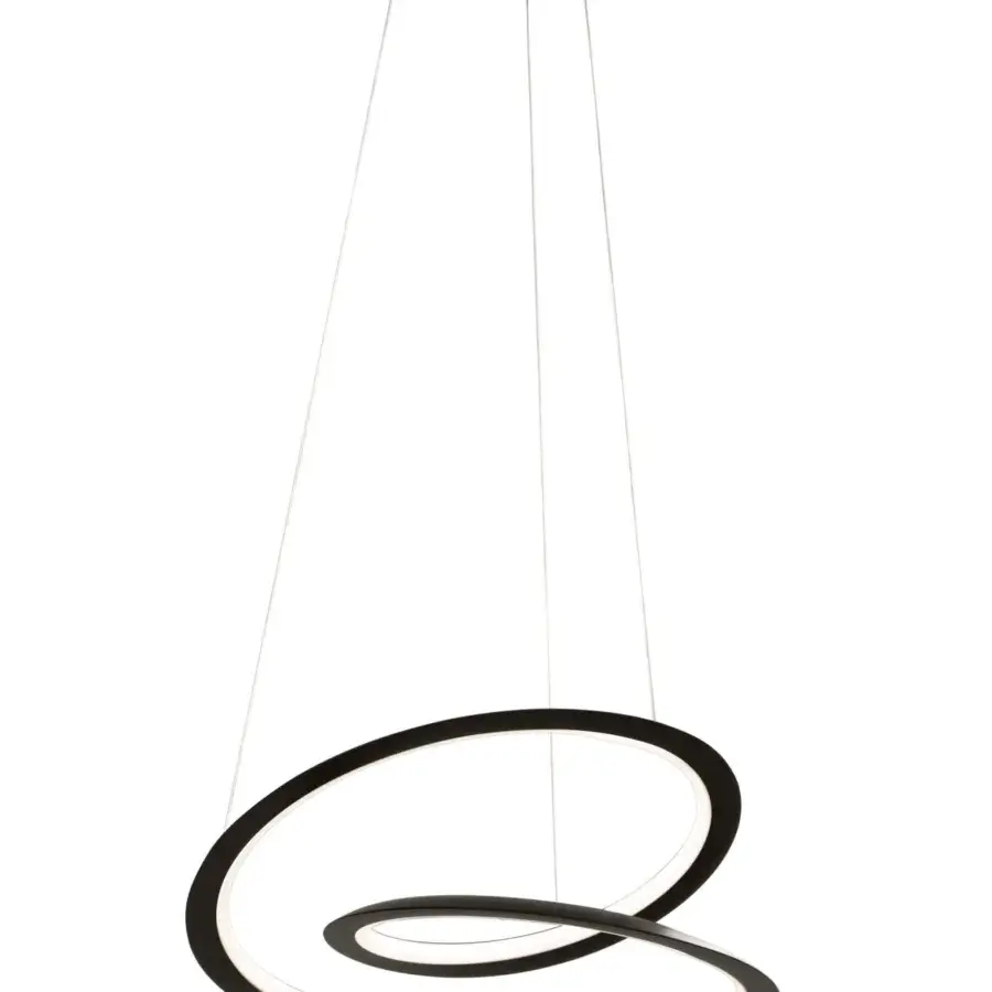 Distinguished Nemo Kepler suspension lamp crafted in black painted extruded aluminum with a continuous ring form