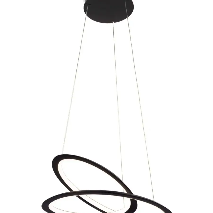 Avant-garde Nemo Kepler suspension lamp crafted in black matte painted extruded aluminum with opaque technopolymer diffuser