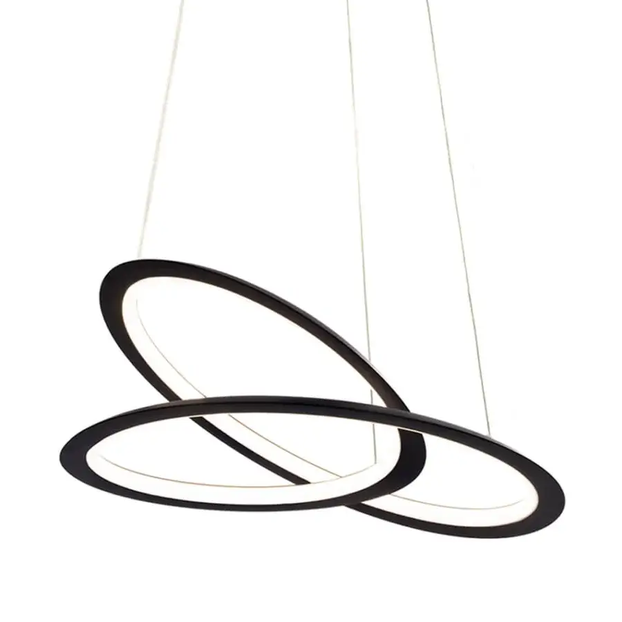 Distinguished Nemo Kepler suspension lamp crafted in dark matte painted extruded aluminum with a captivating floating effect