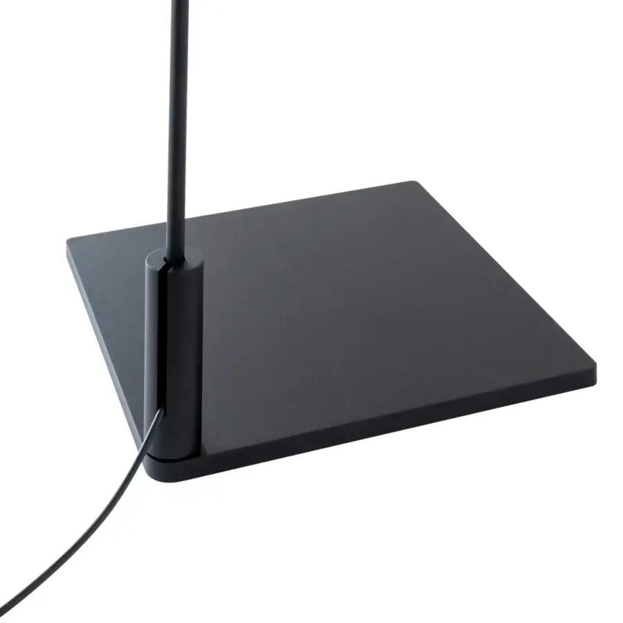 Superior Nemo Lighting Fox floor lamp with a swiveling arc built in matte black painted steel