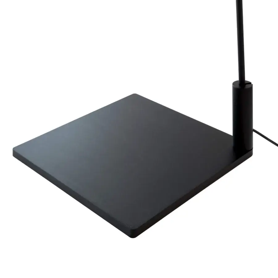 Elegant Nemo Lighting Fox floor lamp with a swiveling arc crafted in matte black painted steel for adaptable light direction