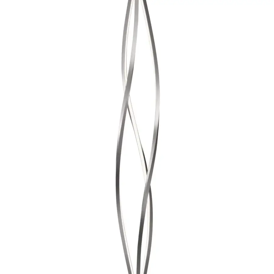 Exceptional Nemo Lighting In The Wind floor lamp with helical form in light gray extruded aluminum and opaline methacrylate diffusers