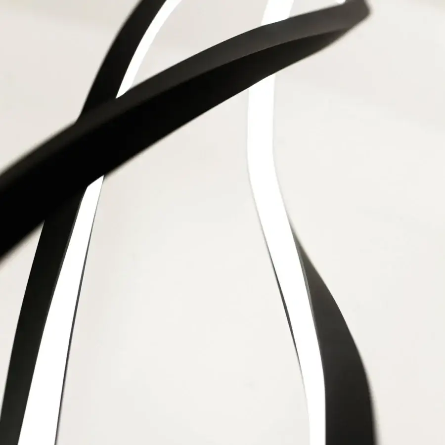 Elegant Nemo In The Wind suspension lamp with helical aluminum form and opaline methacrylate diffusers in matte black finish