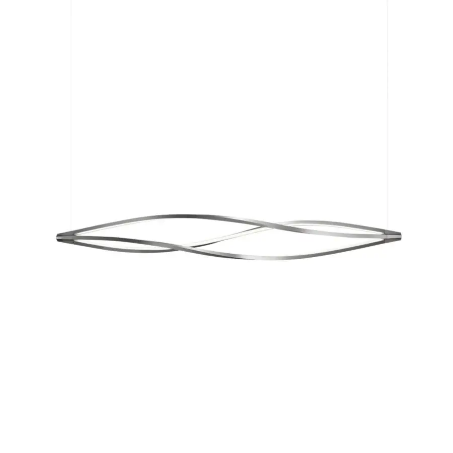 Distinguished Nemo In The Wind suspension lamp with helical aluminum form and opaline methacrylate diffusers in a smooth gray finish