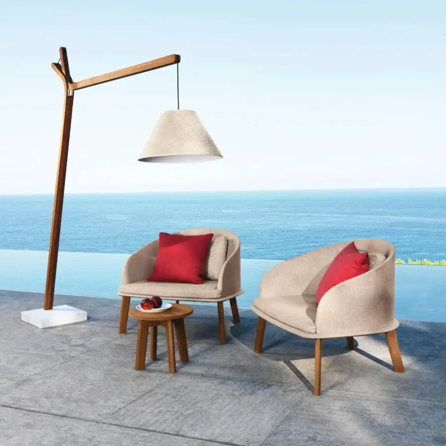 Refined Talenti Cleo side table crafted in teak wood with a smooth matte medium brown finish embodies minimalist elegance