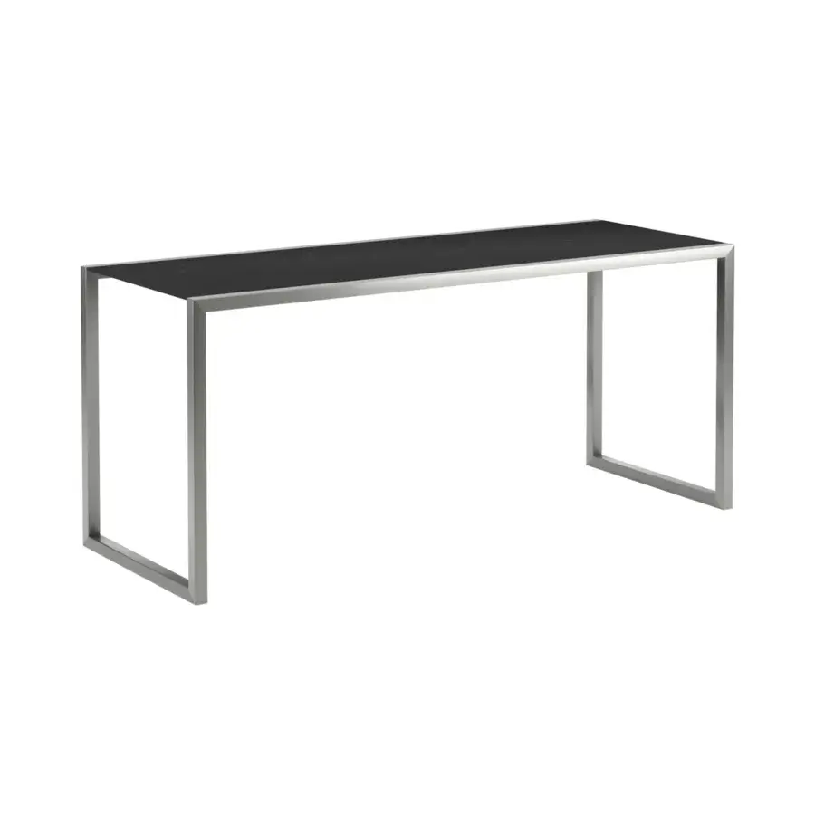 Superior Royal Botania Ninix bar table with dark ceramic top and sleek stainless steel frame