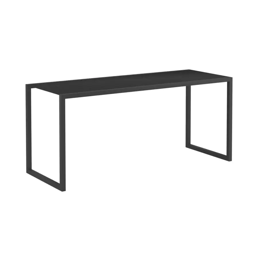 Captivating Royal Botania Ninix bar table with durable ceramic top and stainless steel frame in a dark uniform finish
